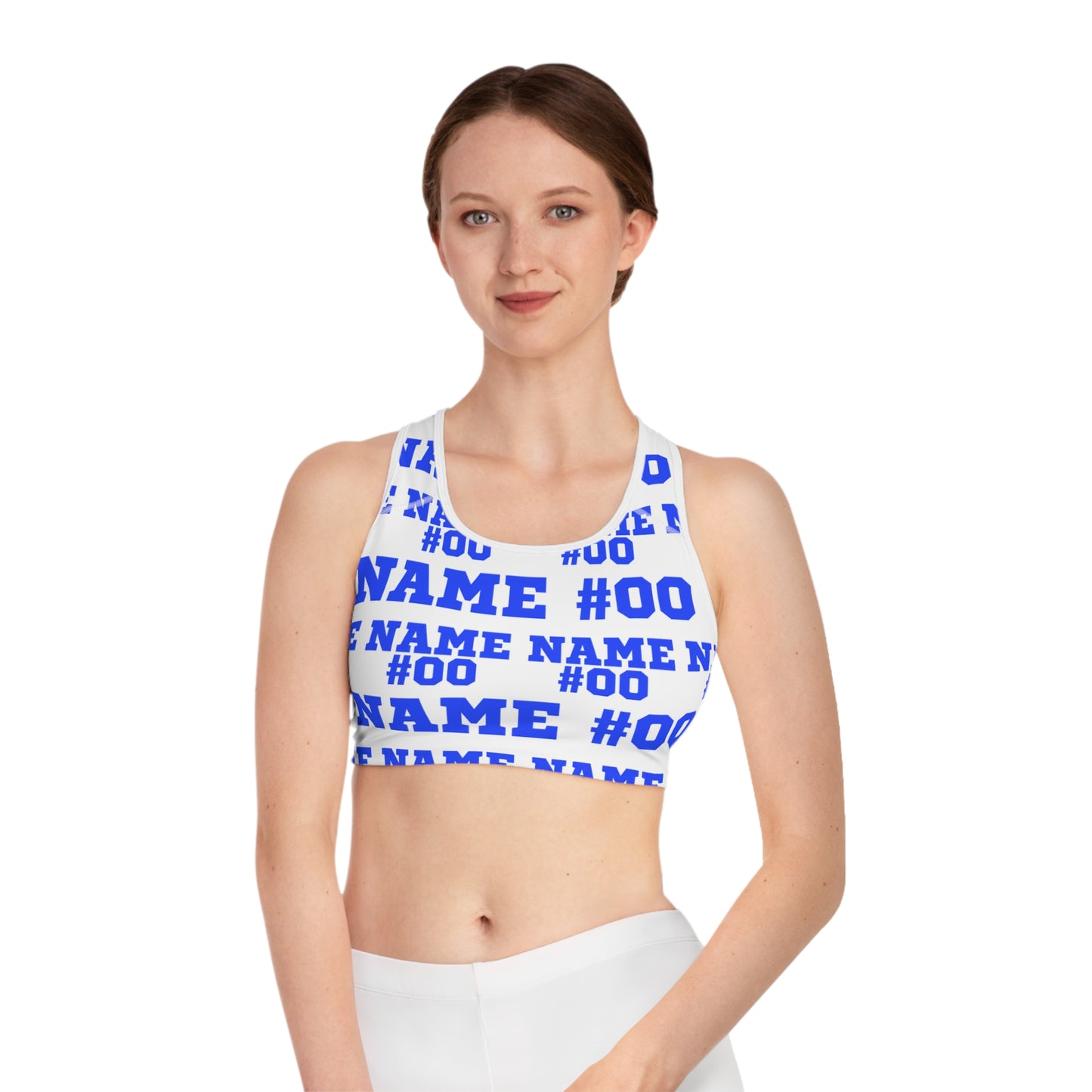 Blue Customizable Sports Bra