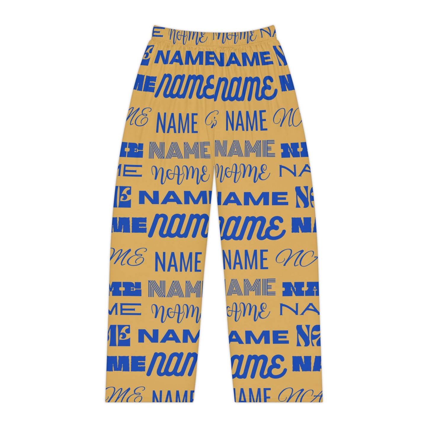 Blue and Gold Customizable Name Pajama Pants