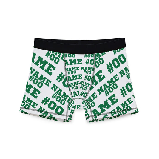 Green Customizable Name and Number Boxers