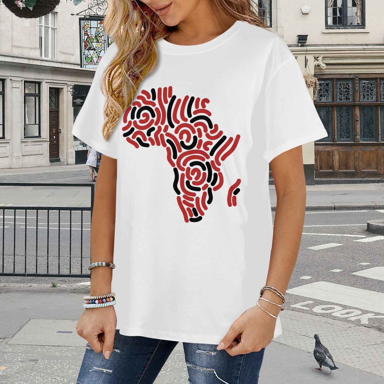 Red and Black Africa Cotton Tee