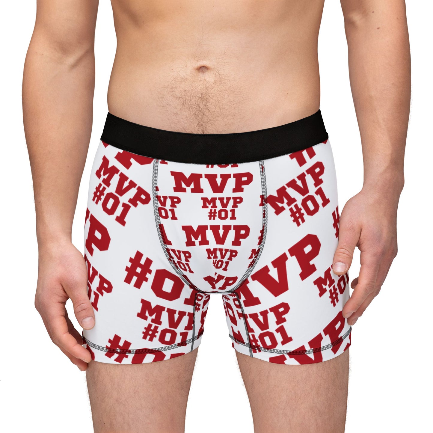 MVP #01 Blue Customizable Name and Number Boxers