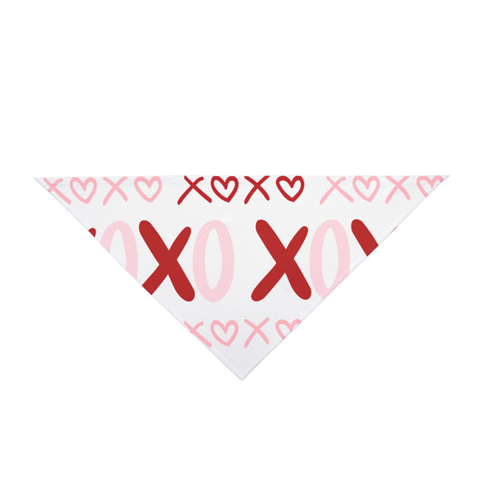 Valentine XOXO Pet Bandana — Cute Heart & XOXO Dog Scarf for Valentine's Day