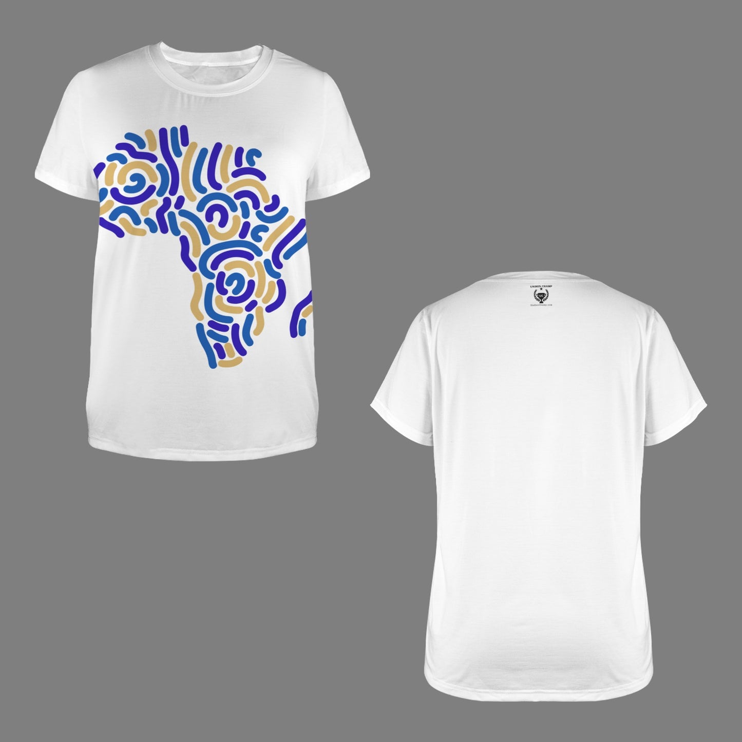 Blue and Gold Africa Poly Tee
