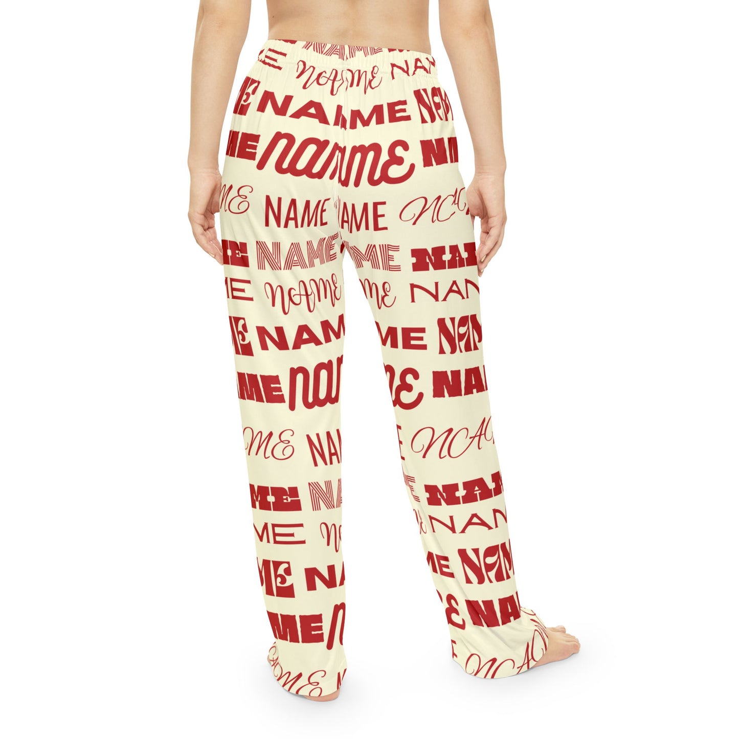 Red and Cream Customizable Name Pajama Pants