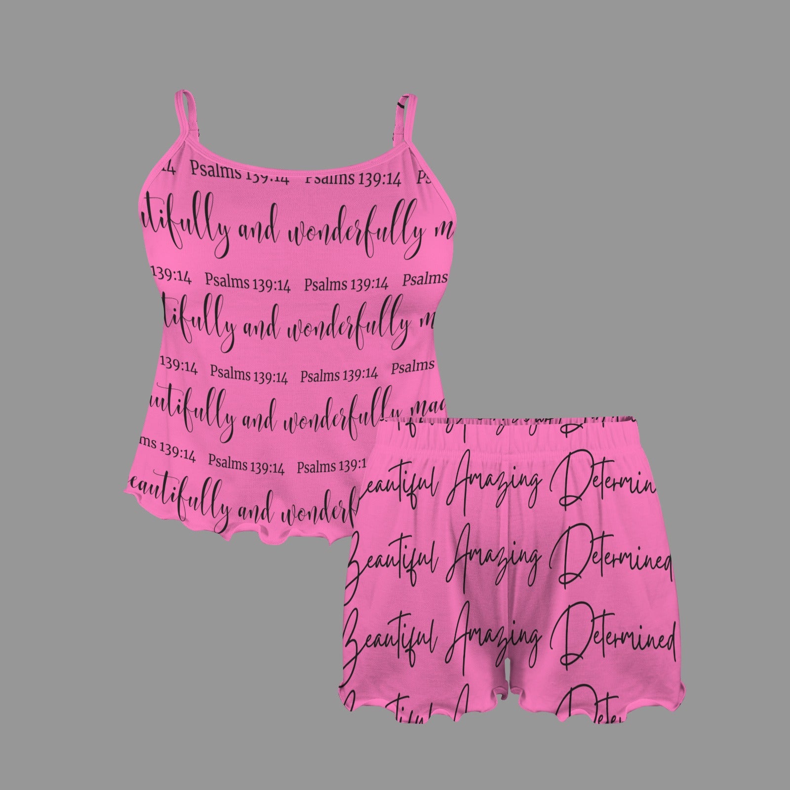 Beautifully and Wonderfully Made Tank Ruffle Pajama Set