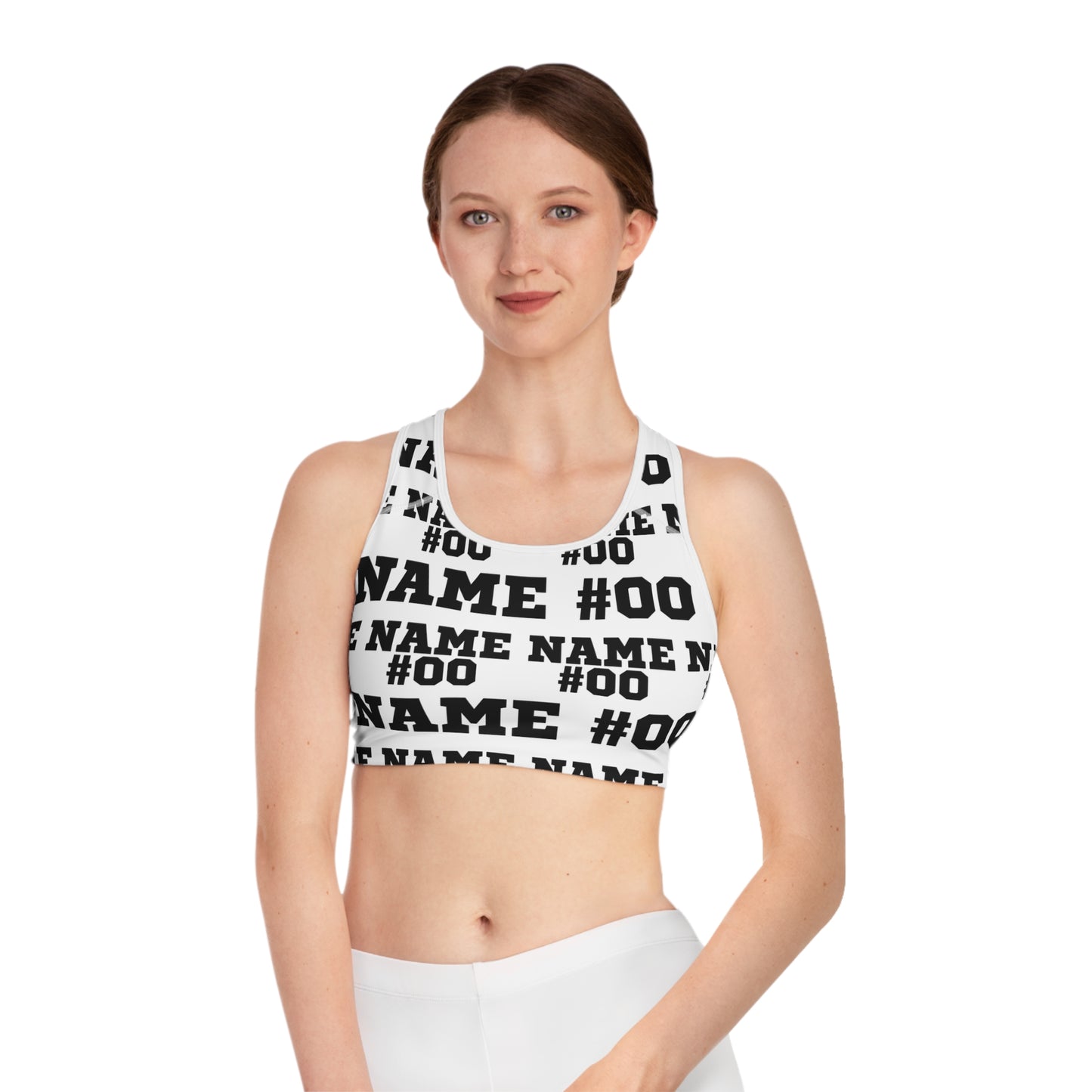 Black Customizable Sports Bra