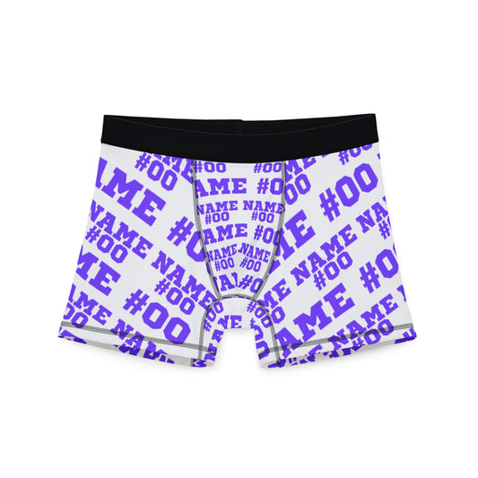 Purple Customizable Name and Number Boxers