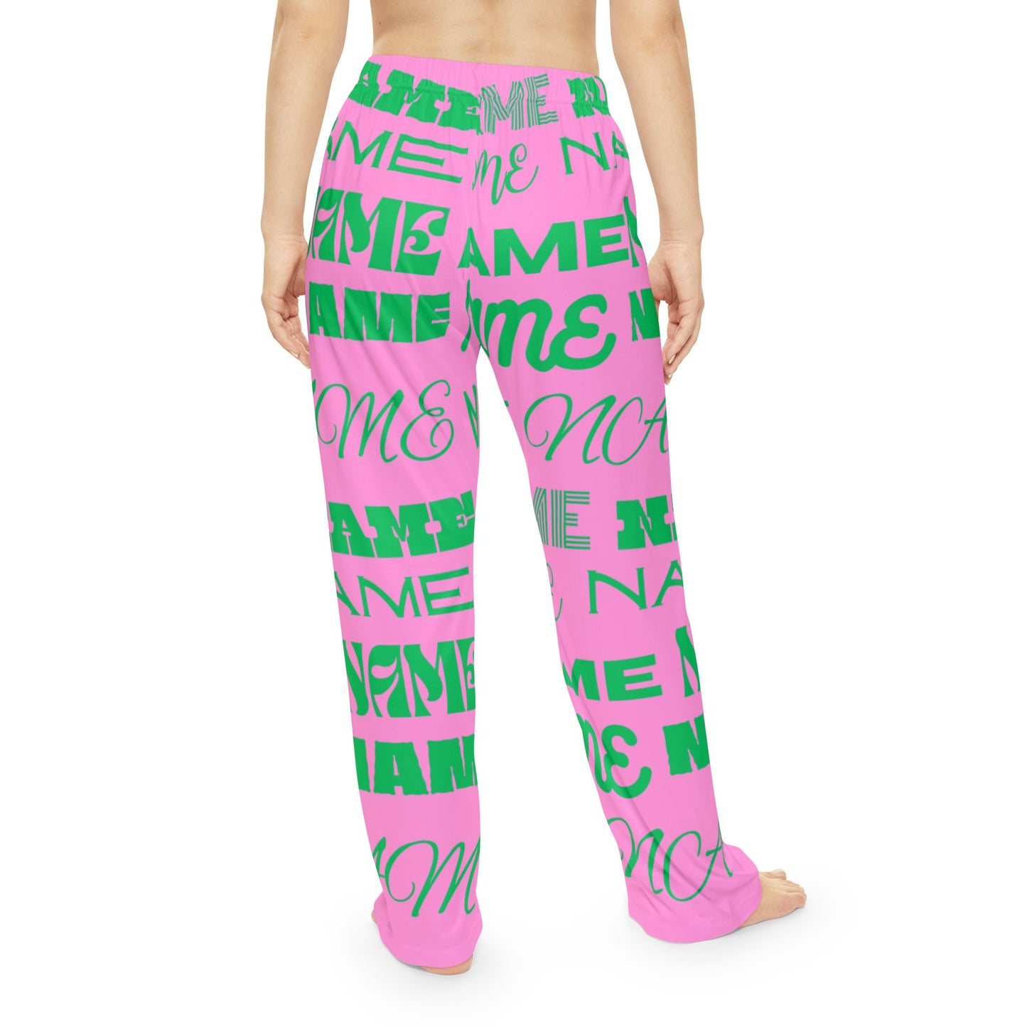 Pink and Green Customizable Name Pajama Pants