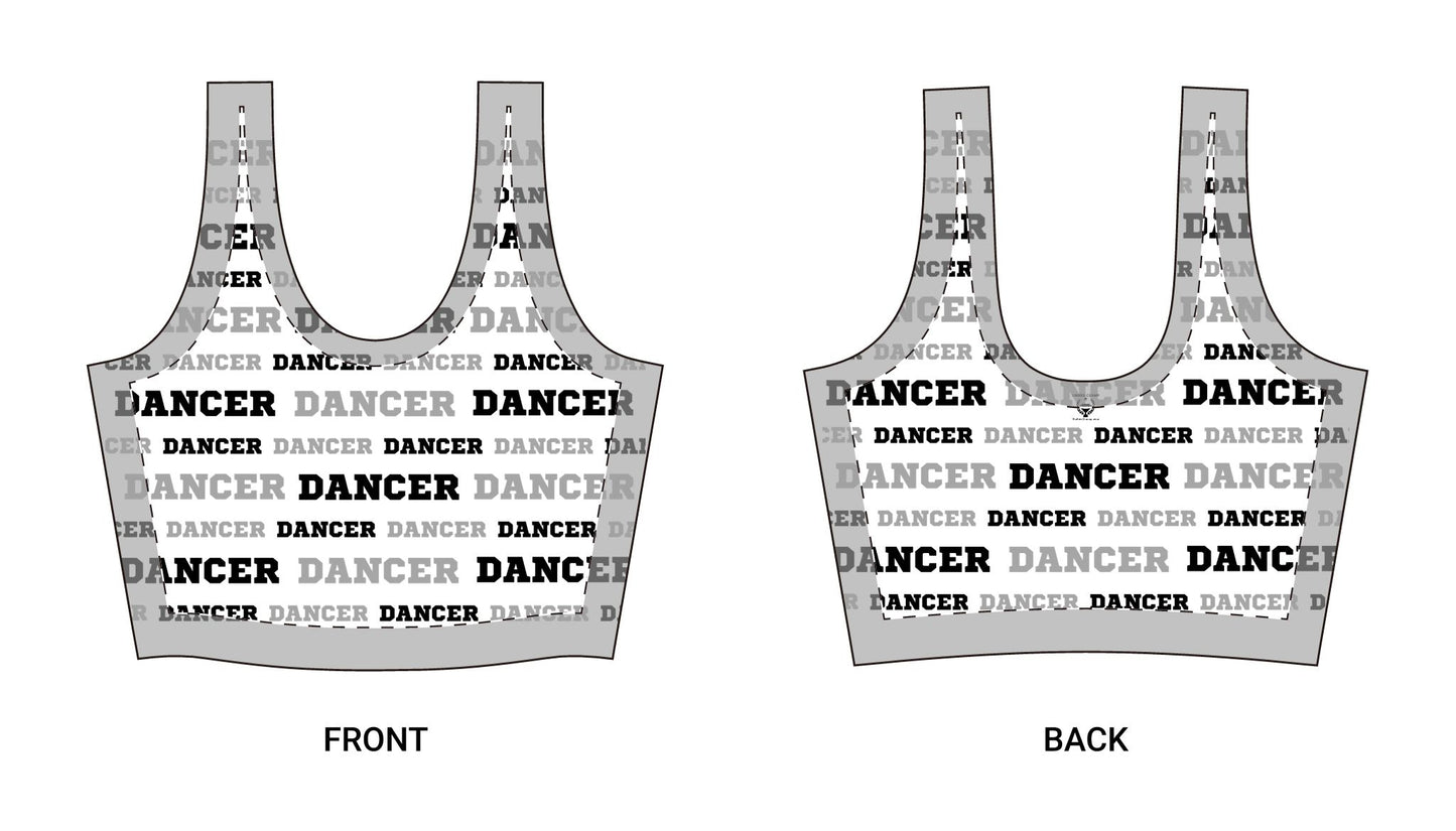 Dancer-Print Polyester Sports Bra | Activewear, Gym Gear, Dance Apparel, Fitness Top, Workout Bra