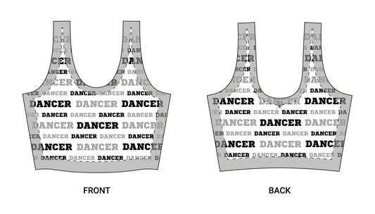 Dancer-Print Polyester Sports Bra | Activewear, Gym Gear, Dance Apparel, Fitness Top, Workout Bra