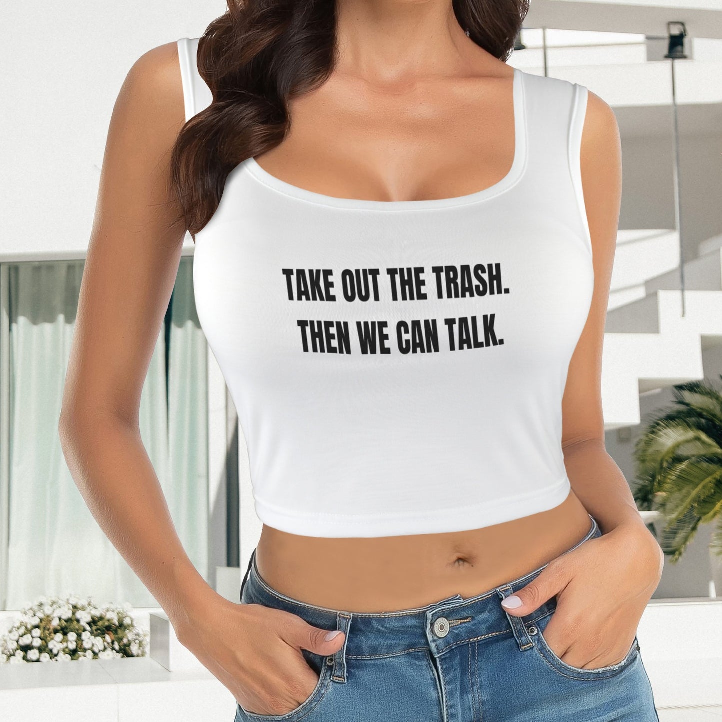 Take Out the Trash Tank Top - White