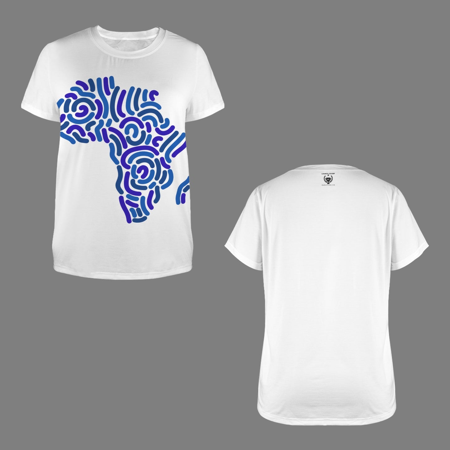 Blue and White Africa Poly Tee