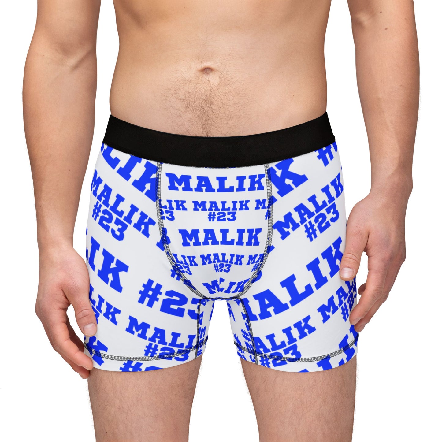 Malik #22 Blue Customizable Name and Number Boxers