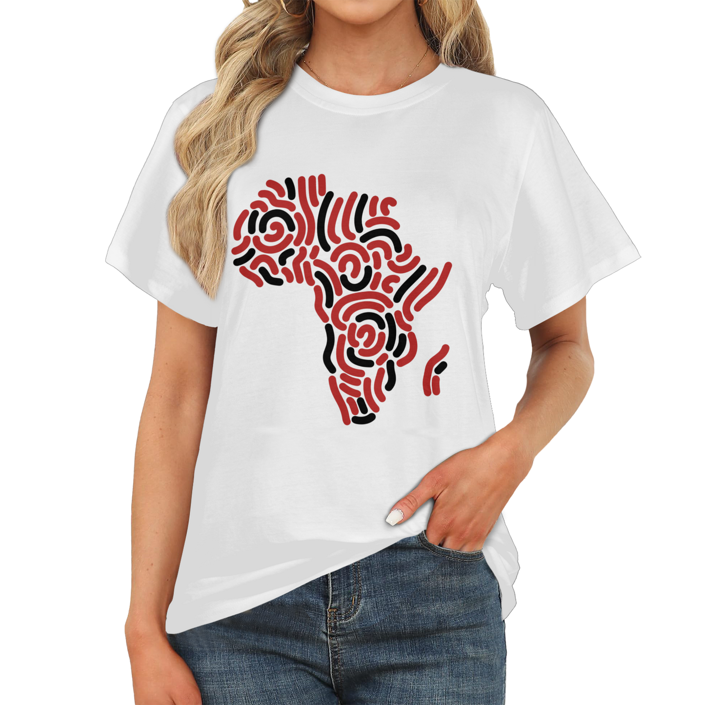 Red and Black Africa Cotton Tee