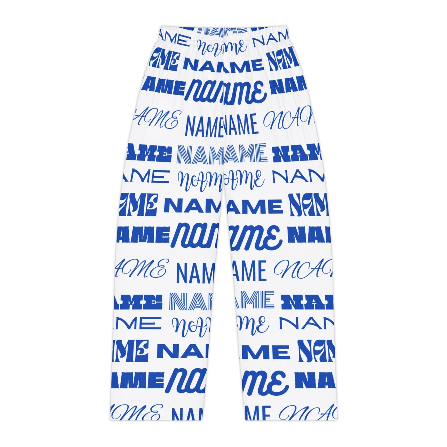 Blue and White Customizable Name Pajama Pants