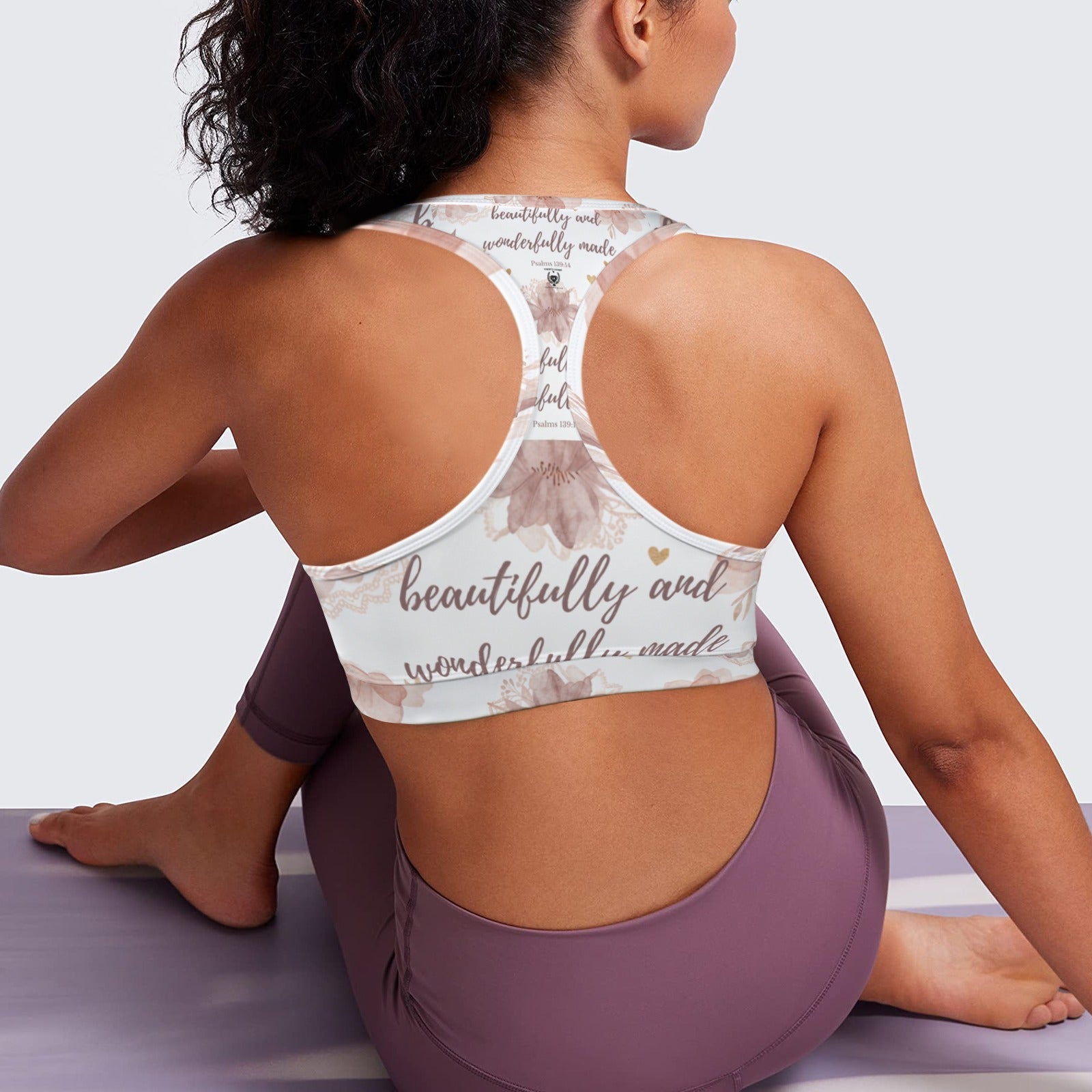 Rose Beautifully and Wonderfully Made Sports Bra