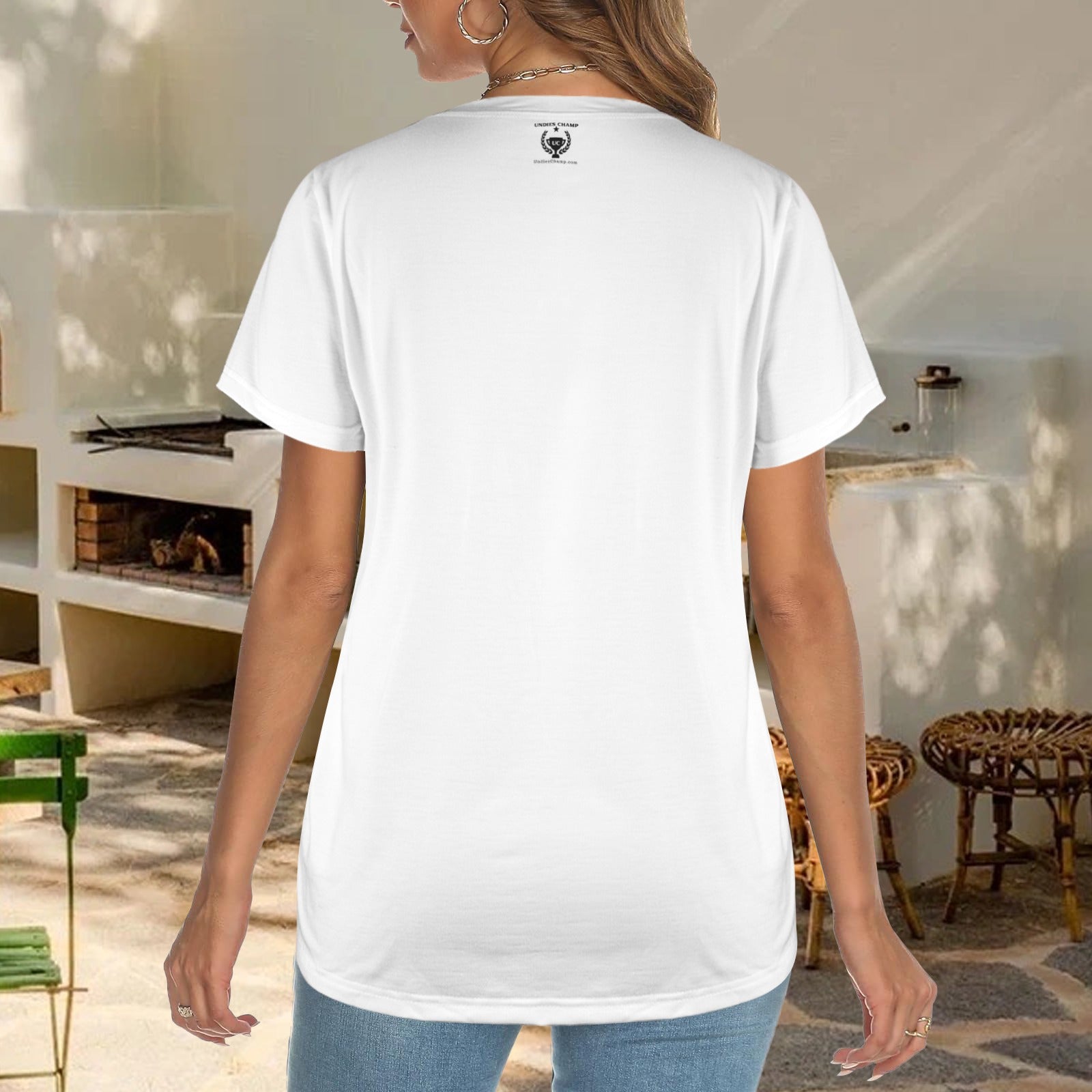 Blue and White Africa Poly Tee
