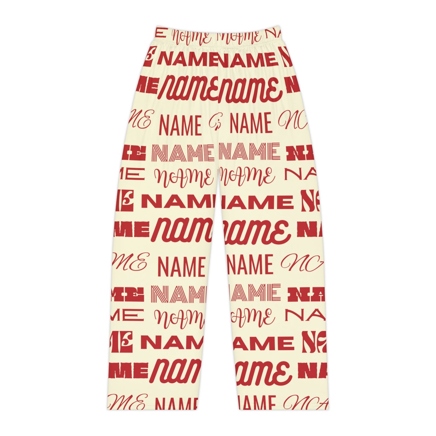 Red and Cream Customizable Name Pajama Pants