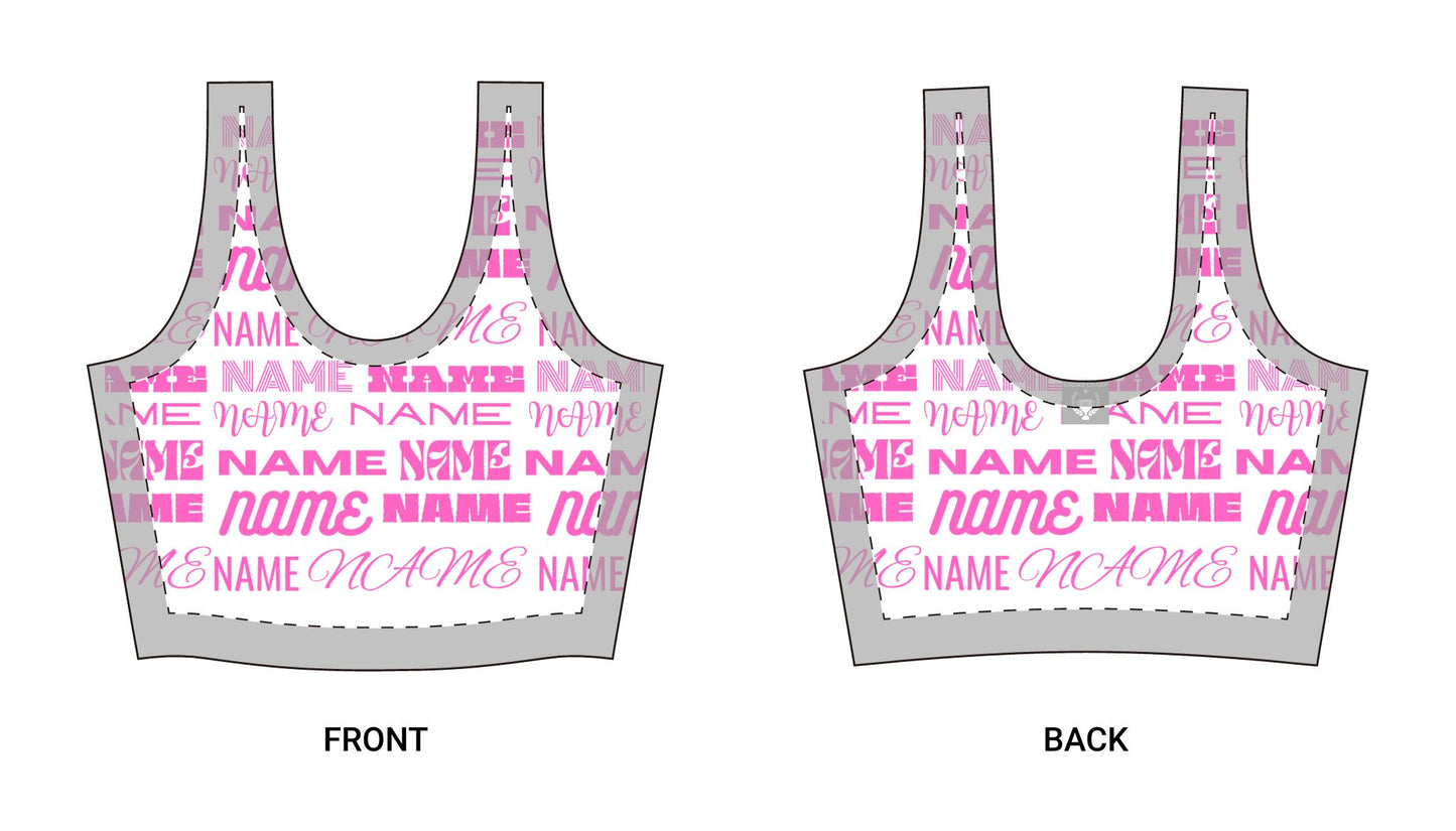 Pink Customizable Name Sports Bra Tank