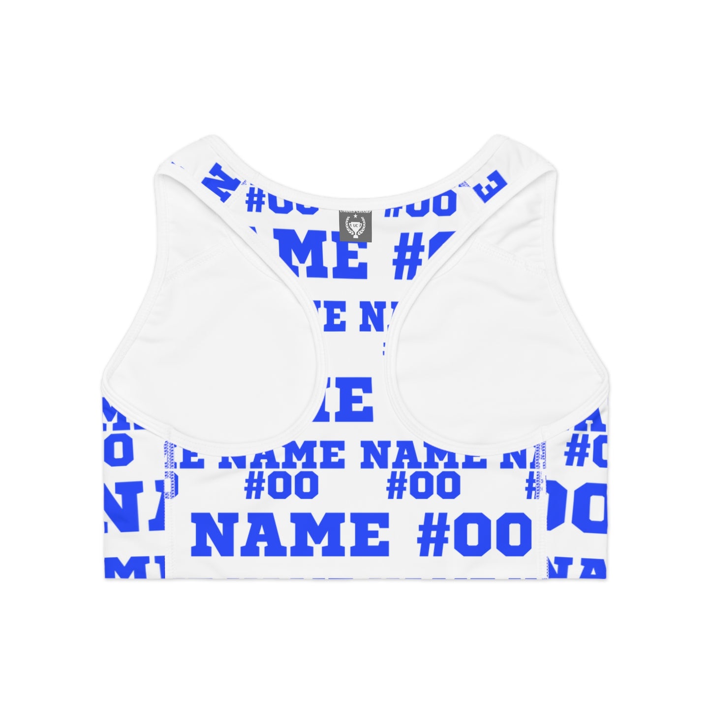 Blue Customizable Sports Bra