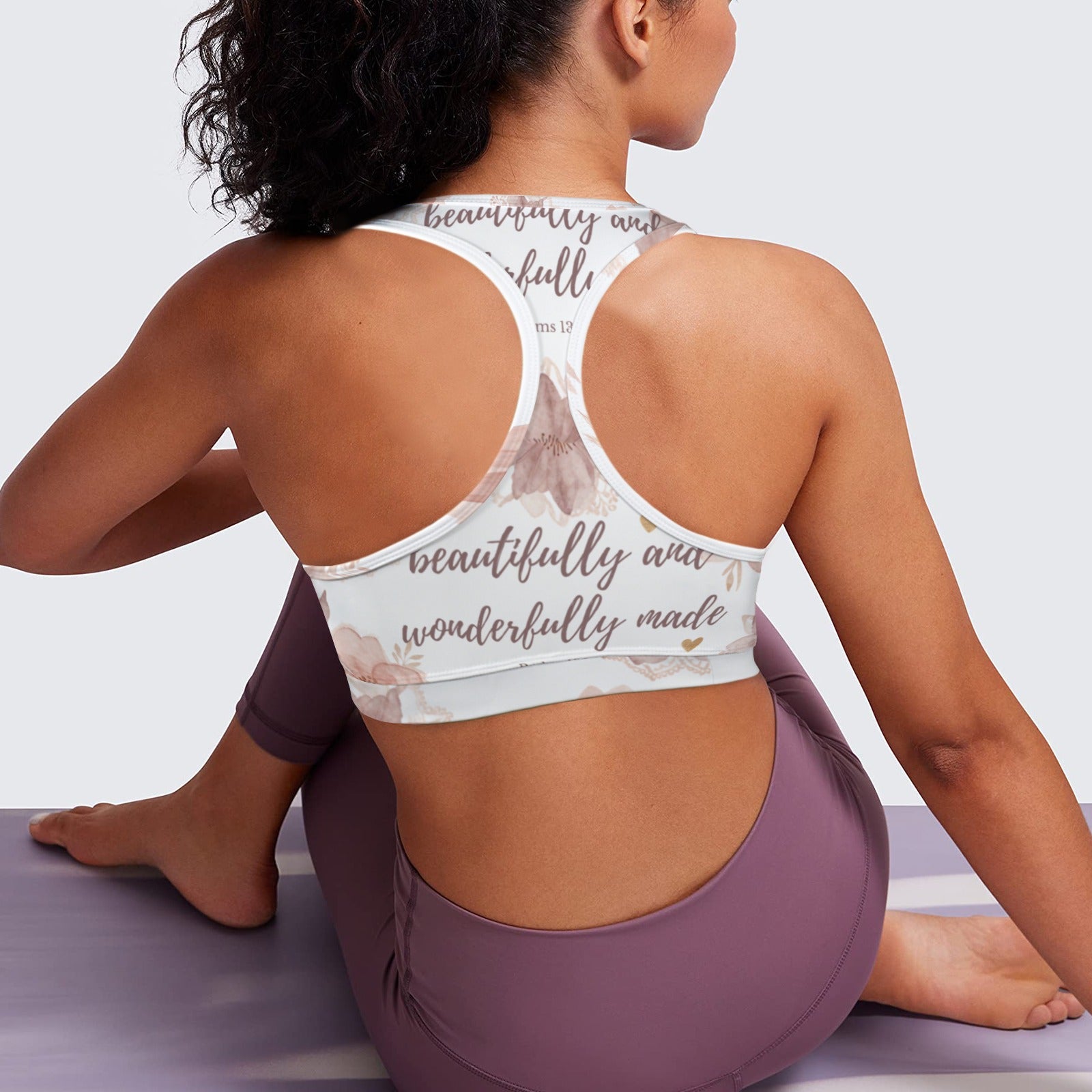 Rose Beautifully and Wonderfully Made Sports Bra