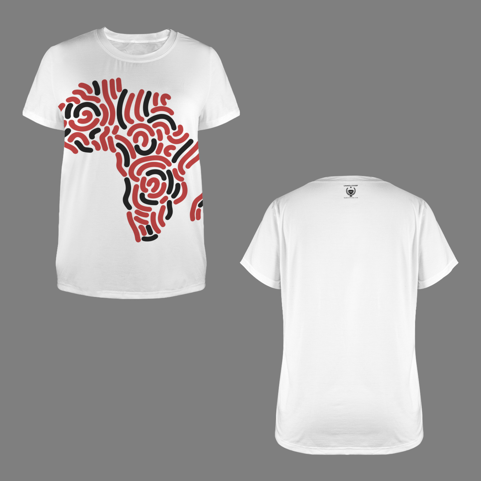 Red and Black Africa Poly Tee