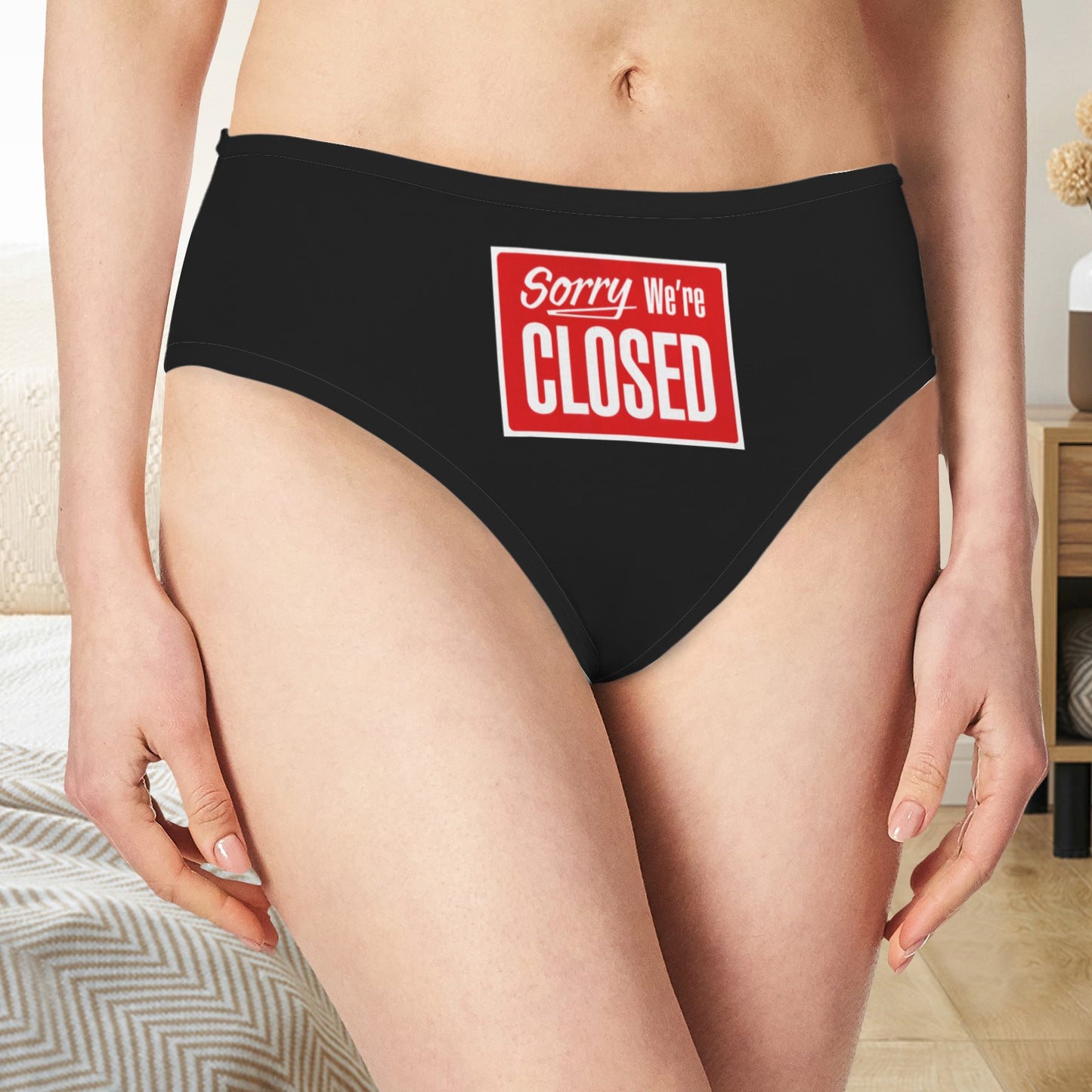 Sorry We're Closed Panties - Black