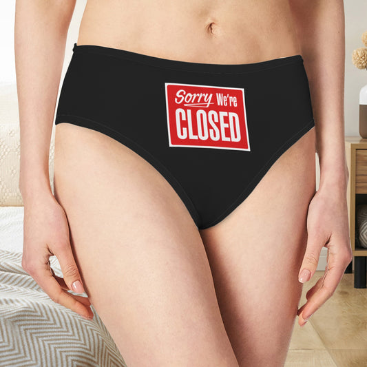 Sorry We're Closed Panties - Black