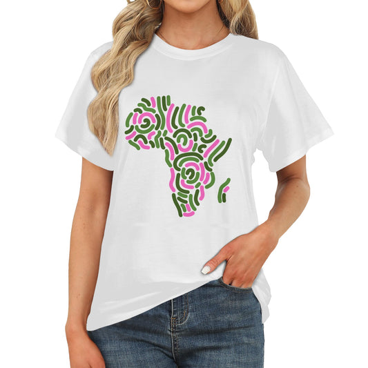 Pink and Green Africa Cotton Tee