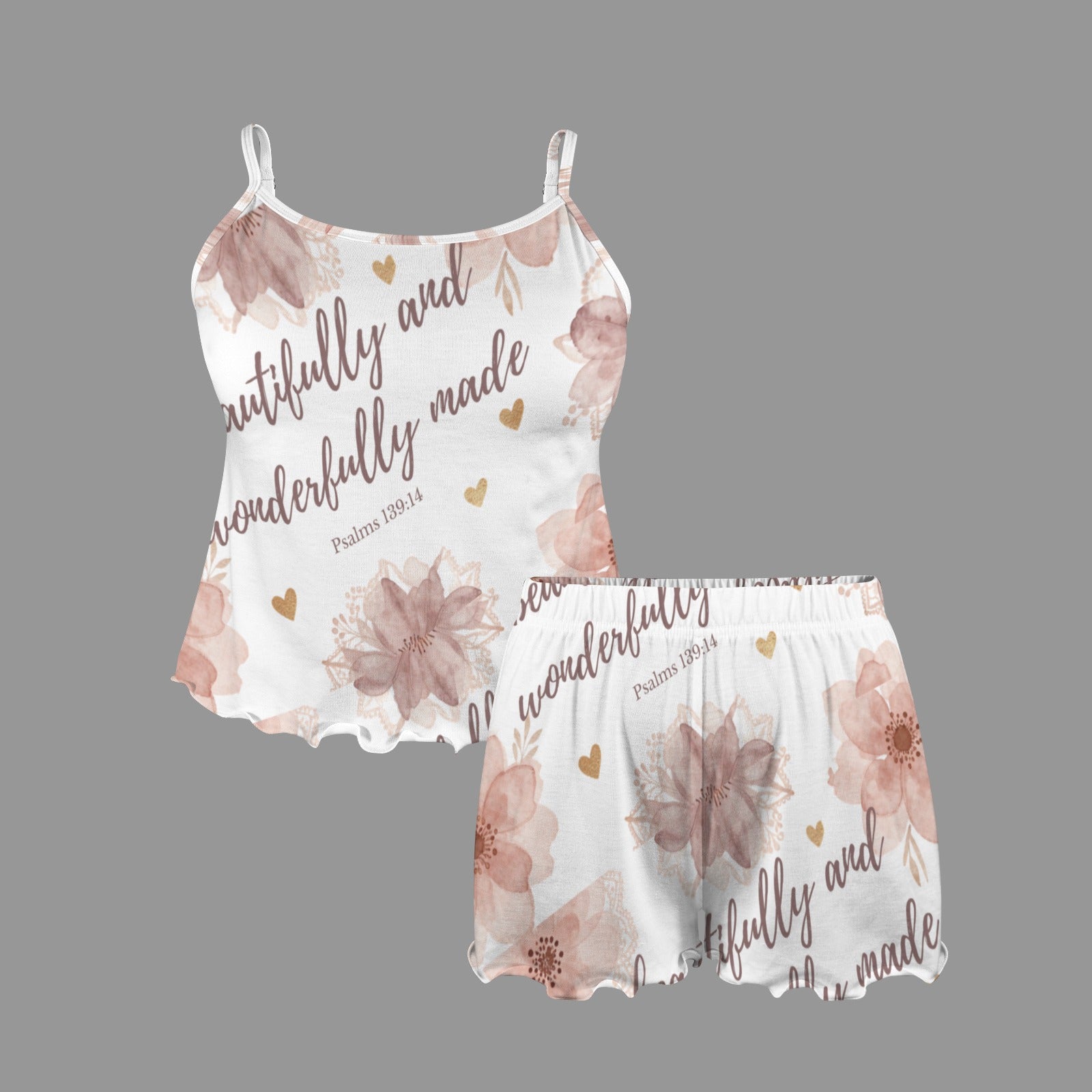 Beautifully and Wonderfully Made Tank Ruffle Pajama Set