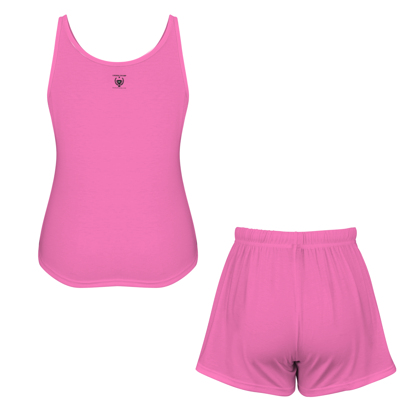 Black Queen Tank Short Pajama Set (Pink)