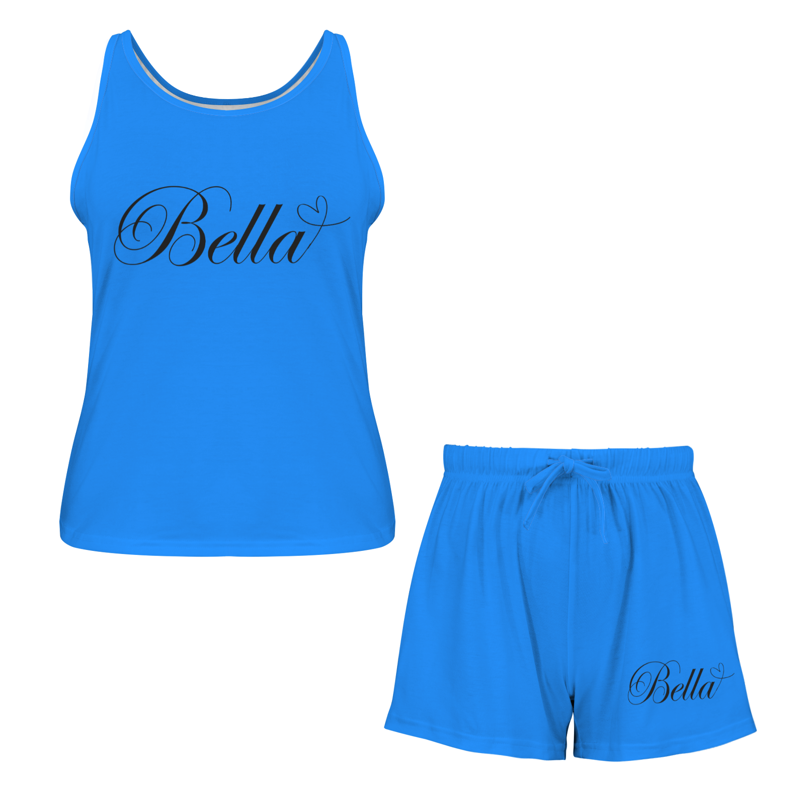 Bella Tank Short Pajama Set (Blue)