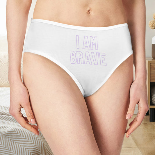 I Am Brave Mid-Rise Panties - White