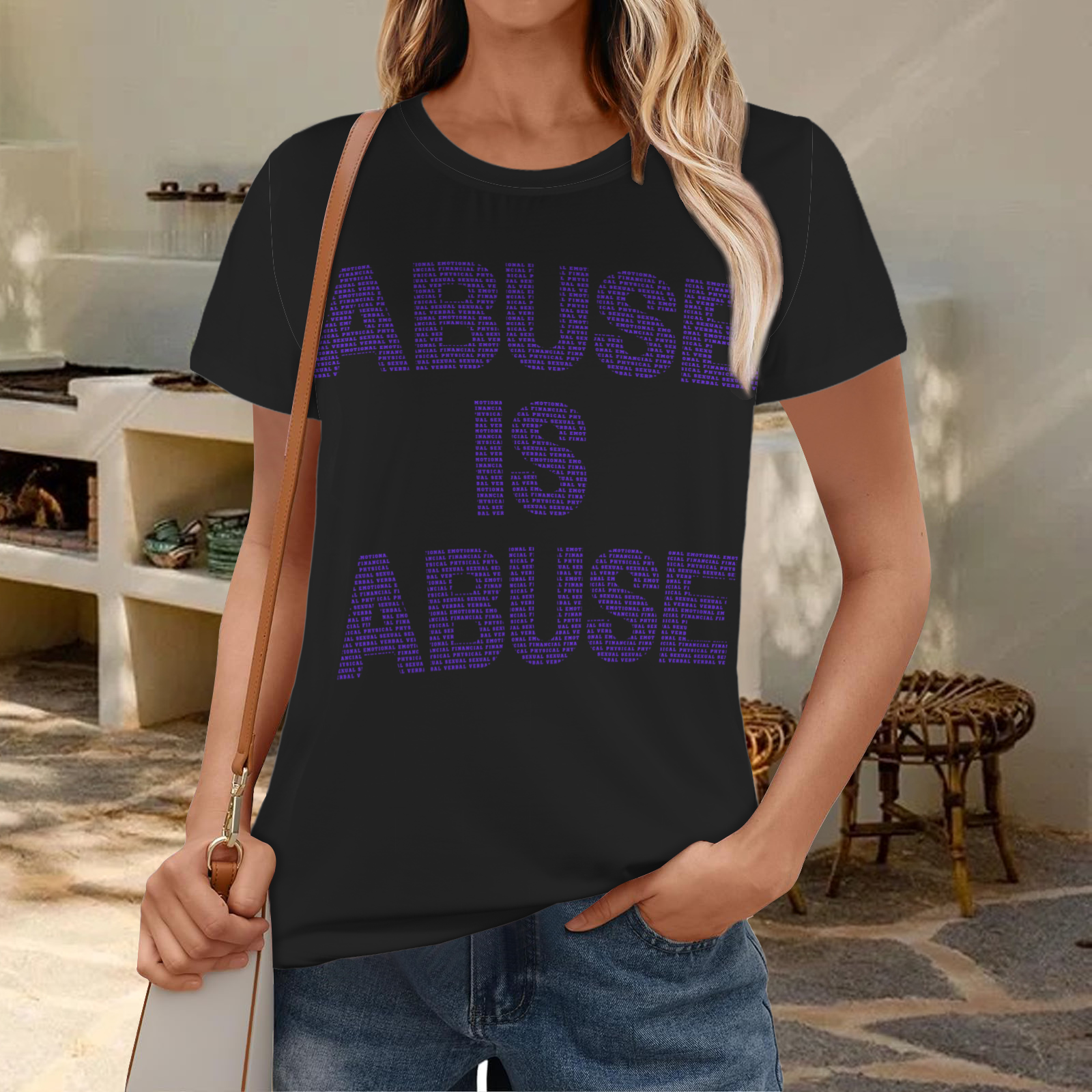 Abuse is Abuse Poly Tee (Black)