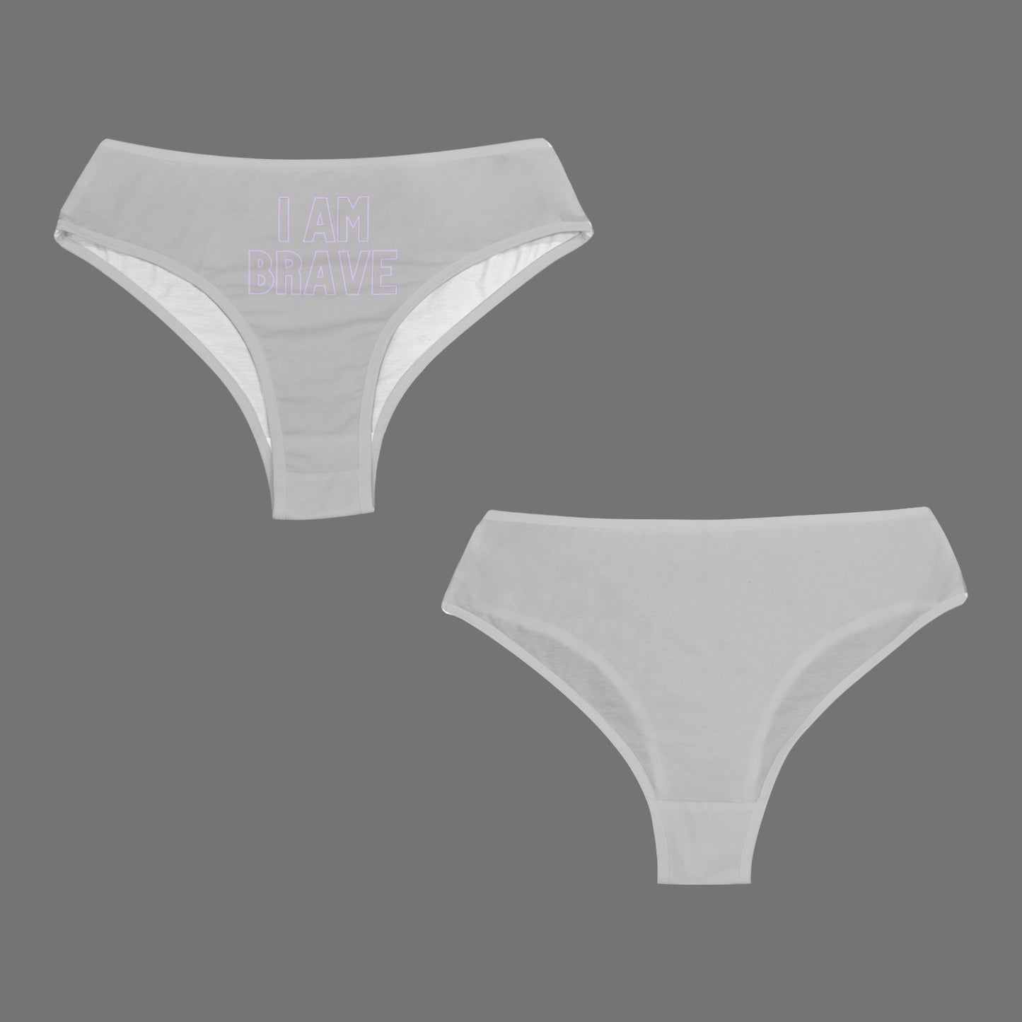 I Am Brave Mid-Rise Panties - Gray