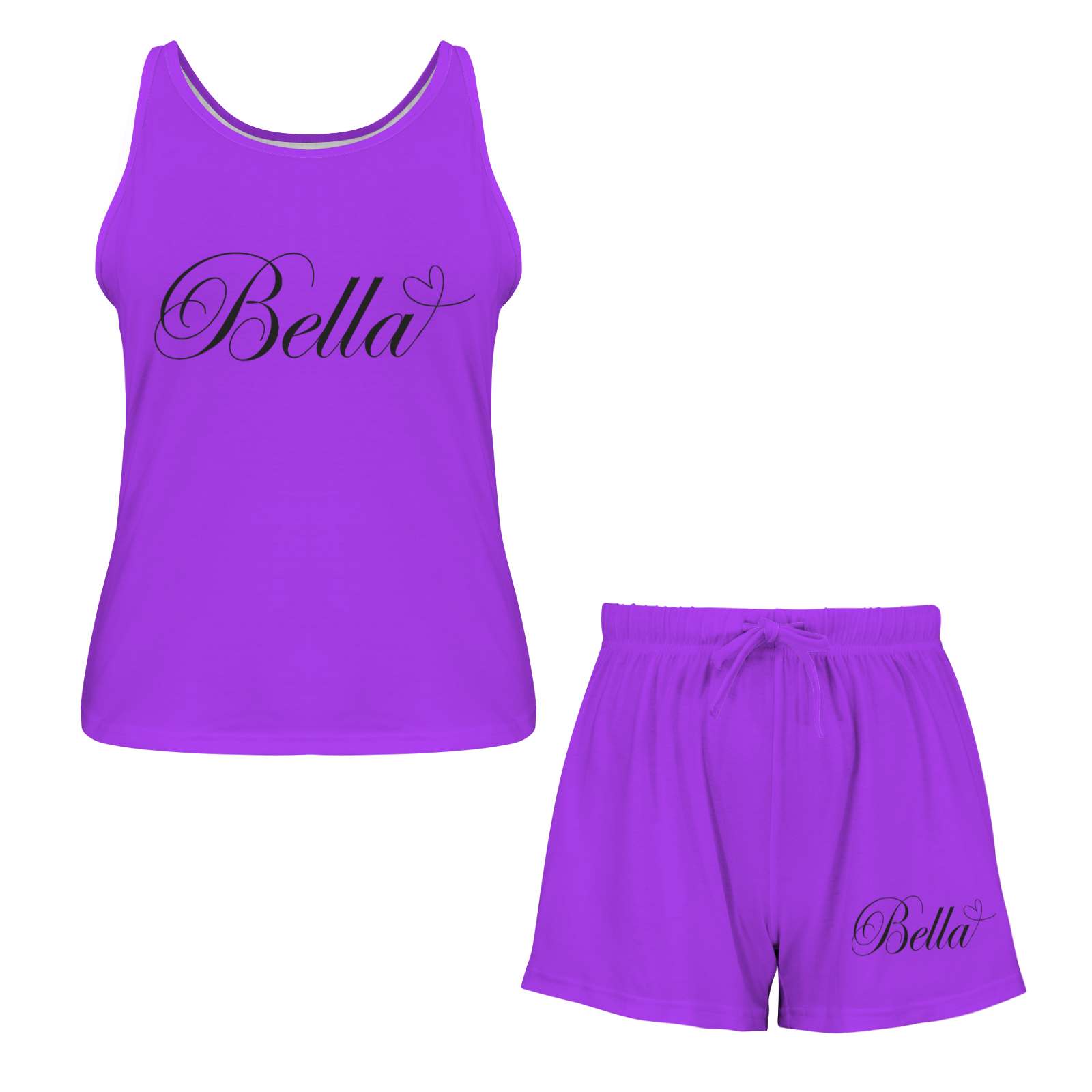 Bella Tank Short Pajama Set (Purple)