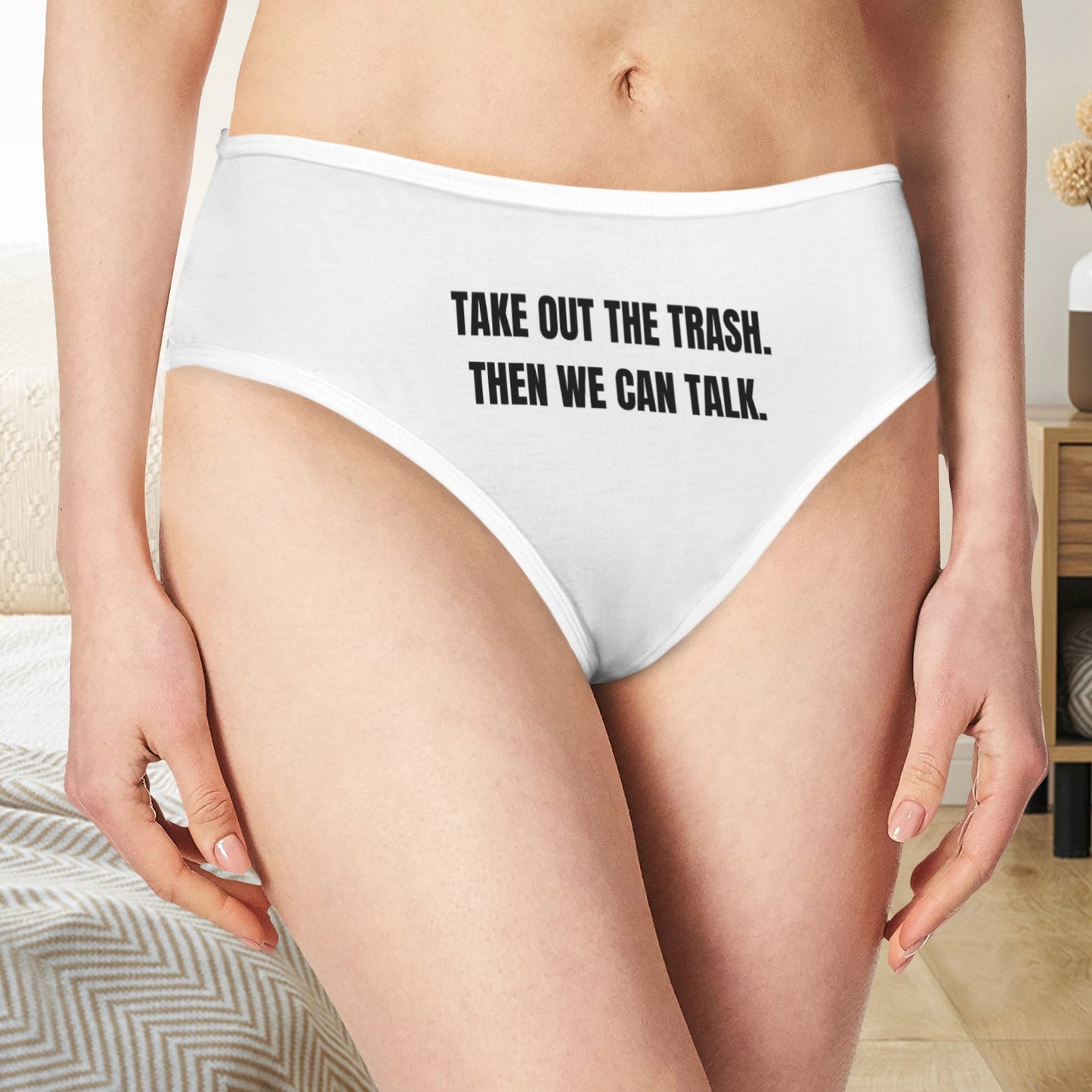 Take Out the Trash Panties - White