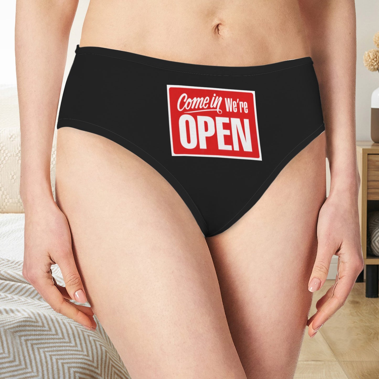 Come In We're Open Panties - Black