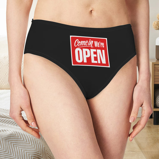 Come In We're Open Panties - Black