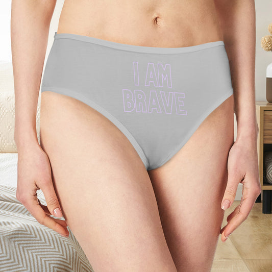 I Am Brave Mid-Rise Panties - Gray