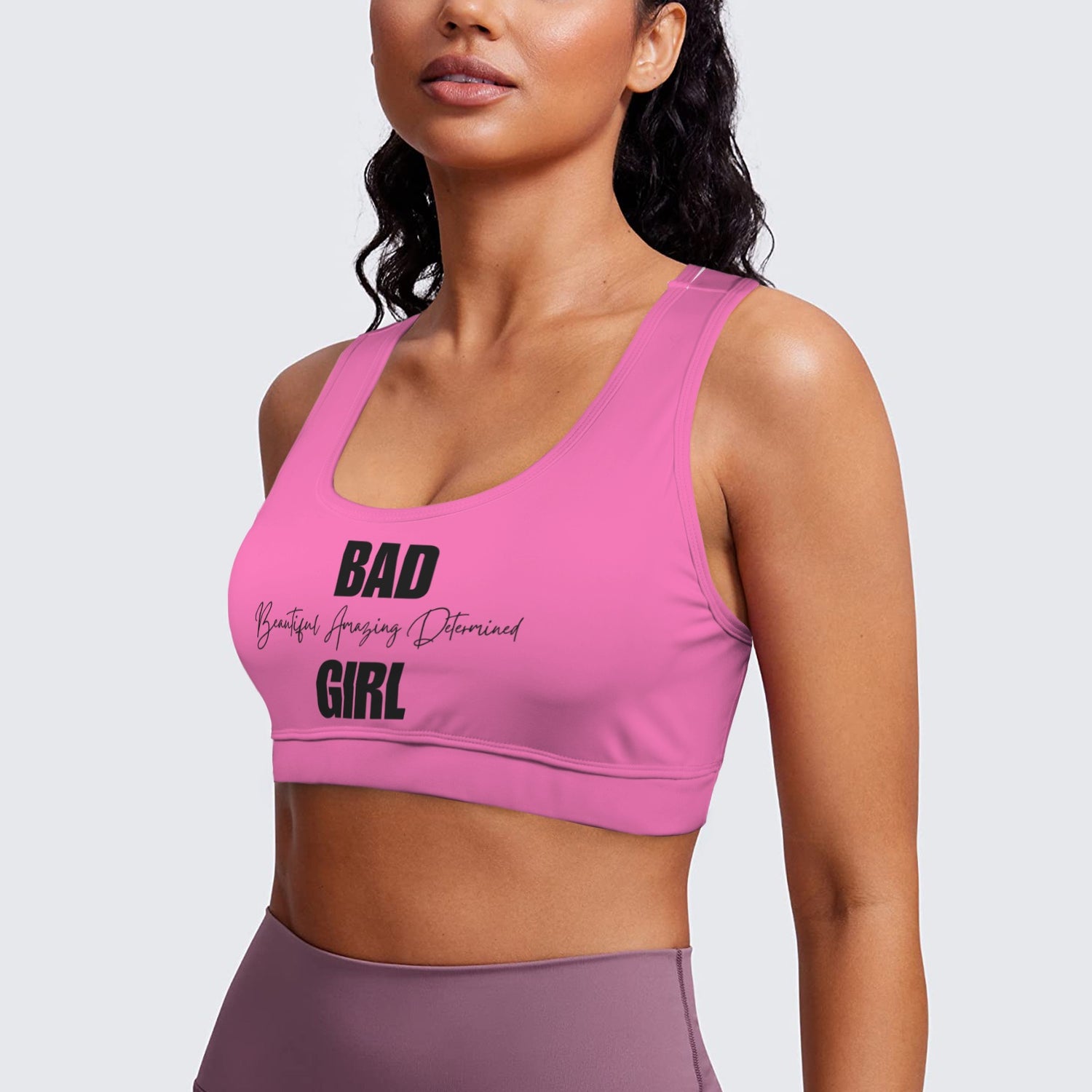 BAD Girl Racerback Sports Bra - Pink