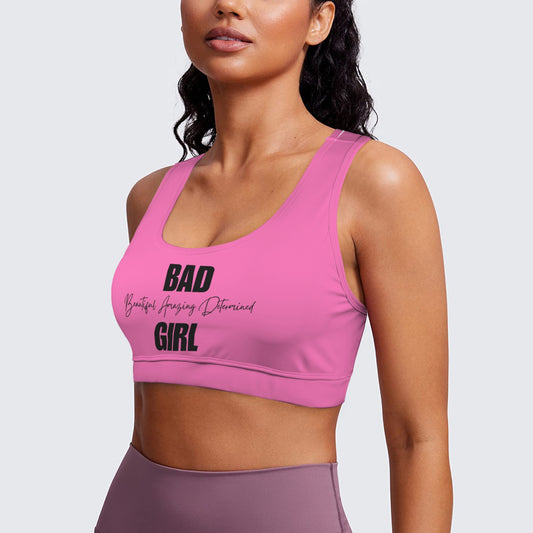 BAD Girl Racerback Sports Bra - Pink