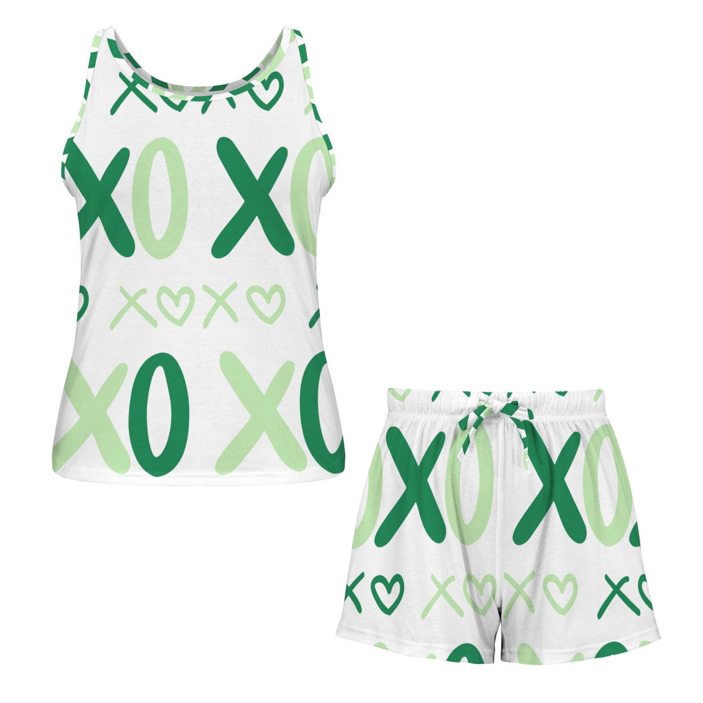 Green XOXO Tank Short Pajama Set