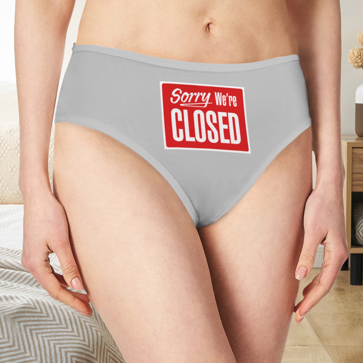 Sorry We're Closed Panties - Gray